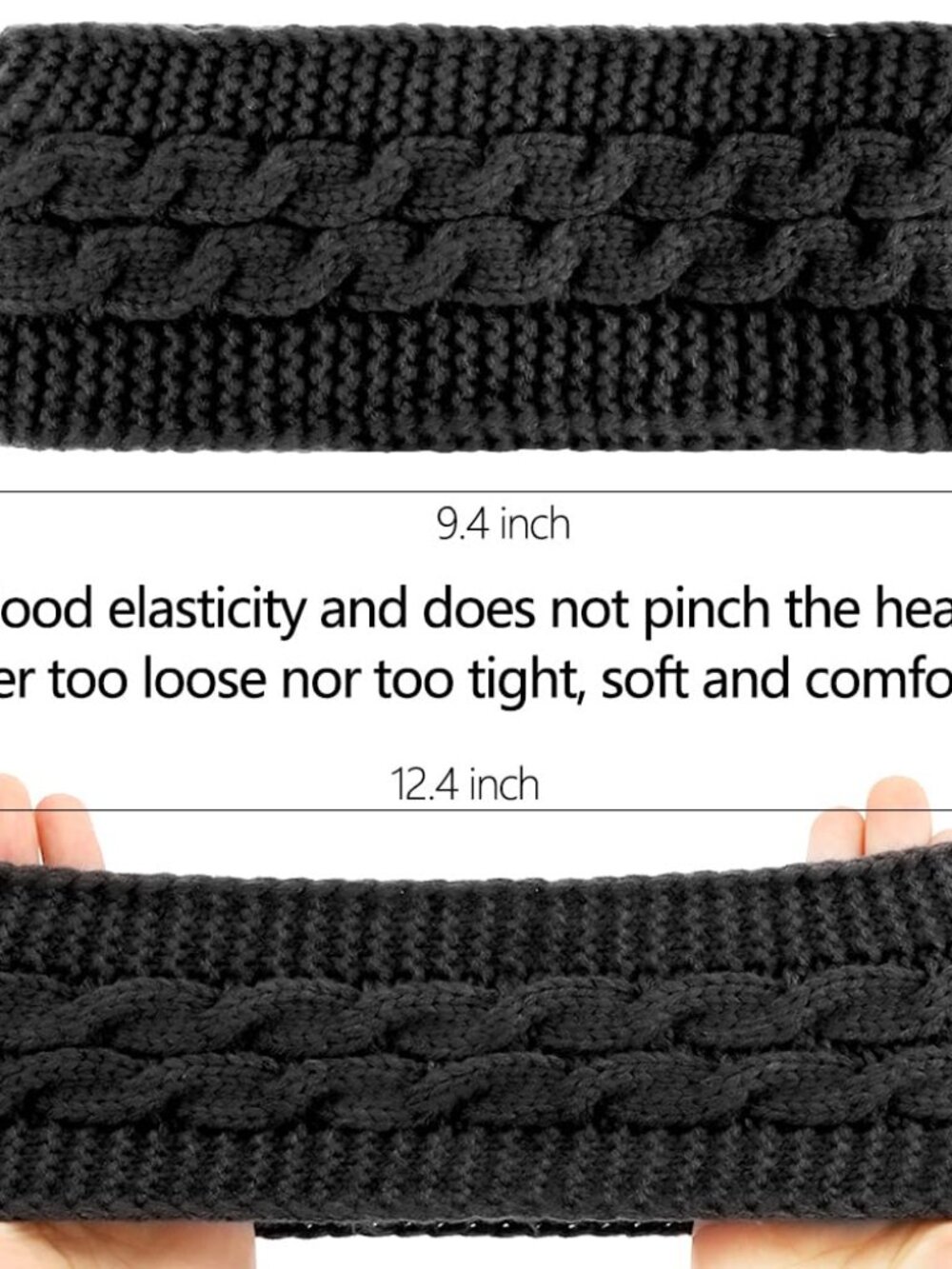 6 Pack Winter Headbands for Women Fuzzy Fleece Lined Ear Warmers Headband Thick - Picture 3 of 7